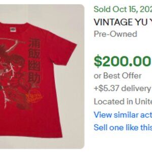 VINTAGE YU YU HAKUSHO 2005 ANIME T SHIRT (SMALL)